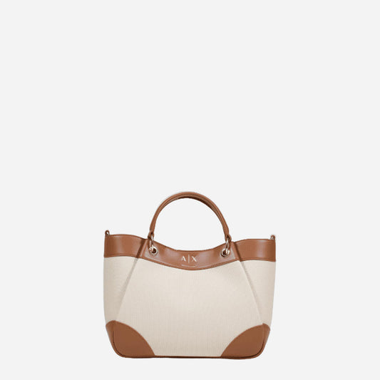 ARMANI EXCHANGE Borsa shopping media a mano NATURAL / SALINE CLAY 