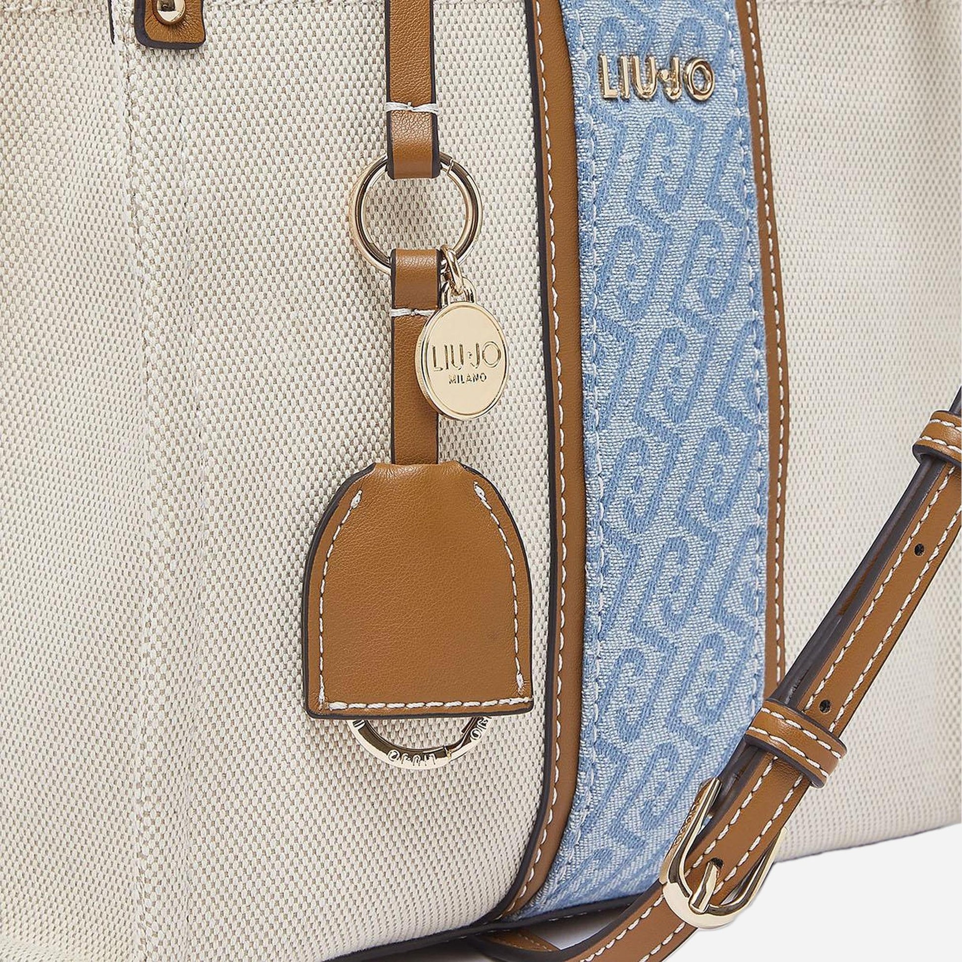 LIU JO Borsa piccola jacquard Neutro/denim 