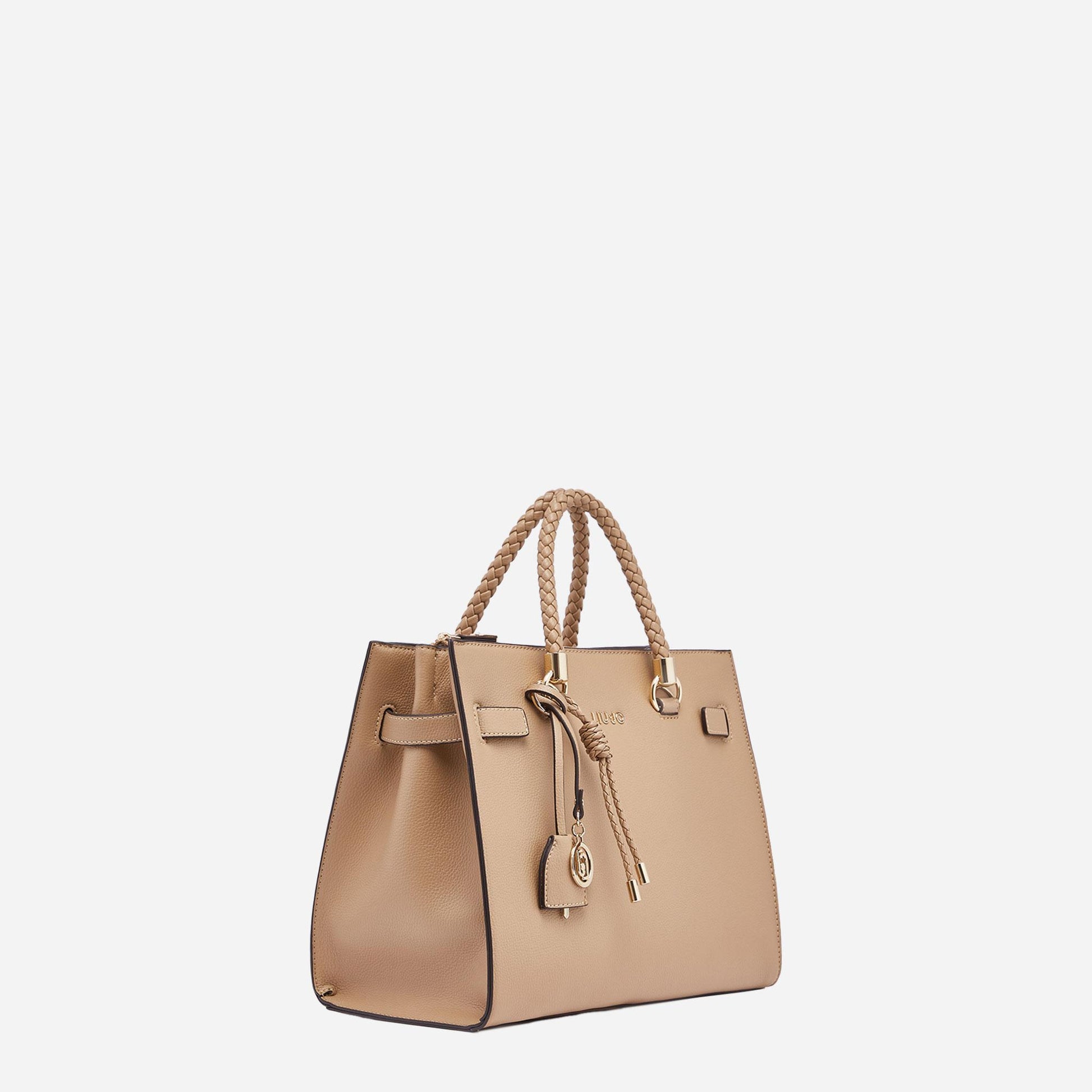 LIU JO Borsa satchel media con charms Cammello 
