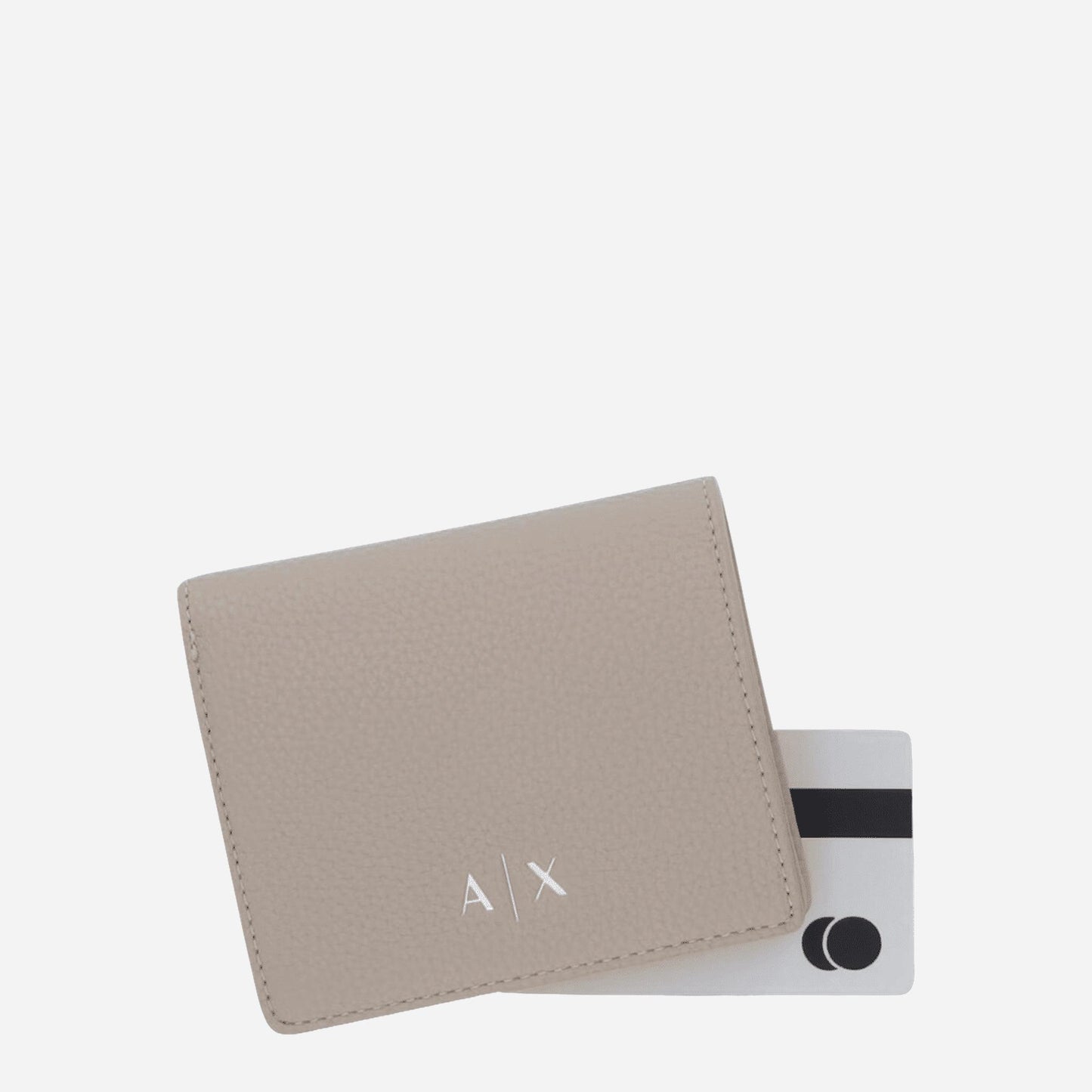 ARMANI EXCHANGE Portafoglio bifold texture liscia SAND 